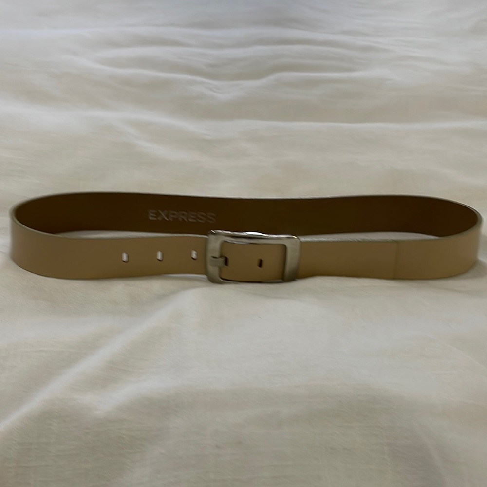 Express cream leather belt, size S